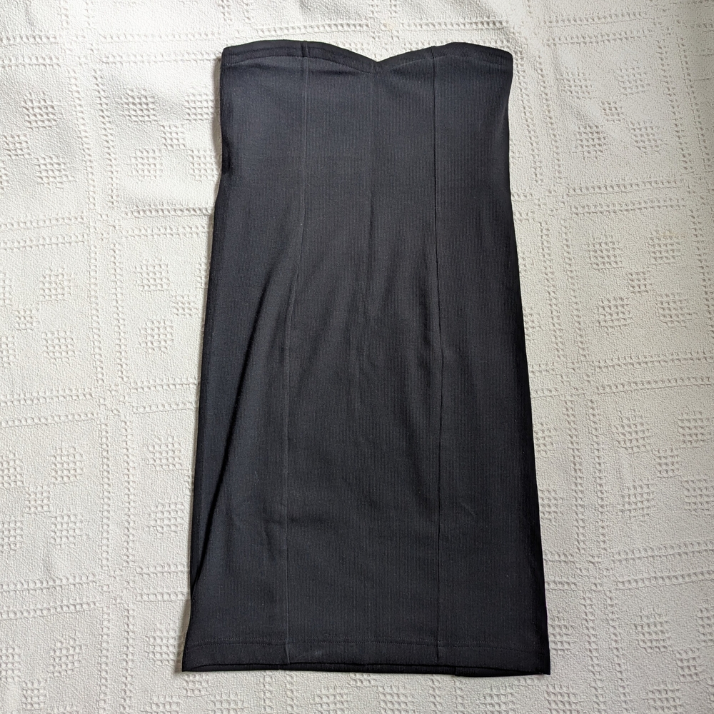 gap black strapless dress